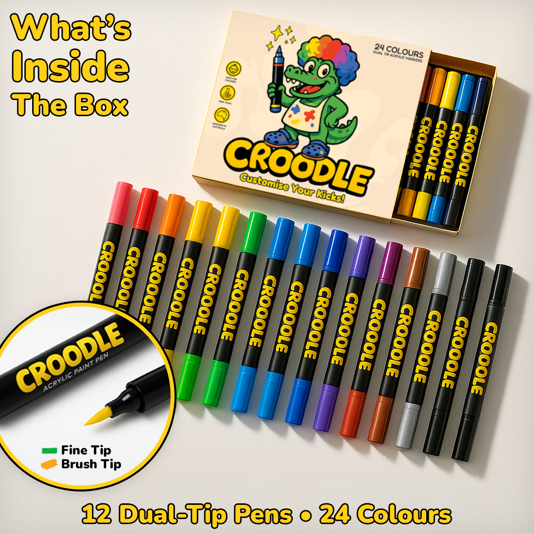 Croodle™ 24-Color Dual Tip Paint Pens – Customise Your Crocs